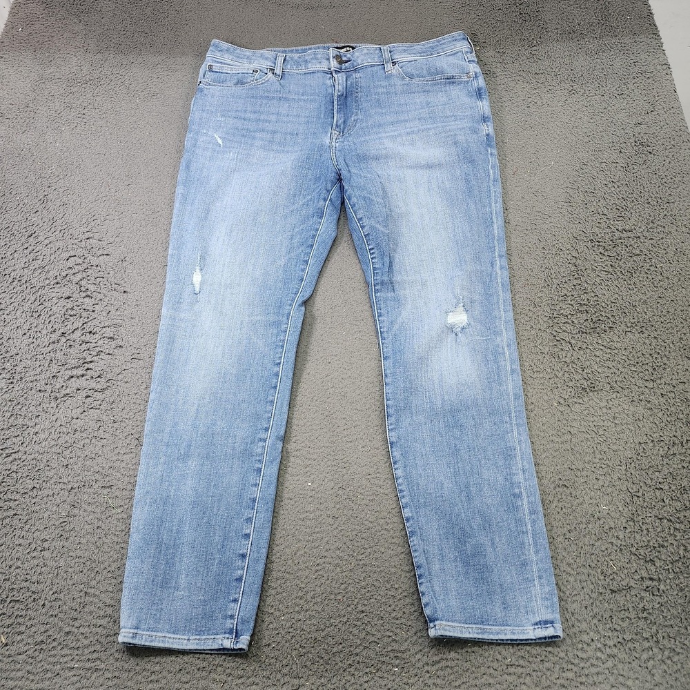 Jeans Mens 37x29 Light Wash Blue Straight Distressed Regular Fit Denim Pants